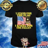 Veteran i stand for the flag i kneel for the fallen american flag shirt