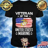 Veteran of the united states marine american flag election shirt