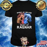Vikings and wolf spirit of wolves heart of ragnar shirt