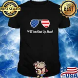 Will you shut up man joe biden glass american flag 2020 shirt