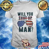 Will you shut up man joe biden glass american flag 2020 vintage shirt