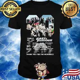 20 years of 2001 2021 9 movies fast and furious thank you for the memories signatures shirt