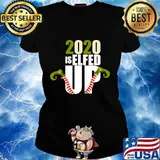 2020 is elfed up elf mask christmas pajamas funny quote s Ladies tee