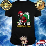 2020 Quarantine Christmas Santa Toilet Paper Tree Shirt
