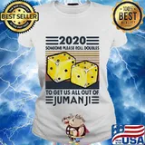 2020 someone please roll doubles to get us all out of jumanji vintage retro s Ladies tee