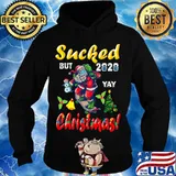 2020 sucked but yay christmas funny santa wearing mask s Hoodie