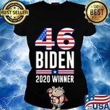46 Biden 2020 Winner American Flag Shirt Ladies tee