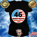 46 joe biden kamala harris 2021 american flag s Ladies tee