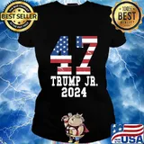 47 president trump-junior american flag s Ladies tee