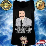 Alex trebek this beloved game show host depicted with full 1970s curls s Tank top