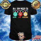 All You Need Is Peace Love Steelers Merry Xmas Shirt