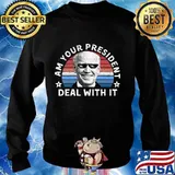 Am Your President Deal With It Joe Biden Vintage Retro Shirt Sweater
