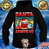 Among us santa merry christmas vintage retro s Hoodie