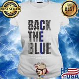 Back The Blue Thin Blue Line Flag Patriotic Police Logo Shirt Ladies tee