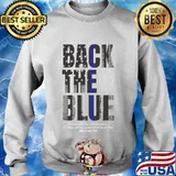 Back The Blue Thin Blue Line Flag Patriotic Police Logo Shirt Sweater