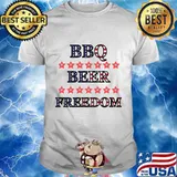 Bbq beer freedom america 2020 donald trump conservative stars shirt