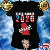 Biden Harris 2020 Fired Donald Trump American Flag Shirt Ladies tee