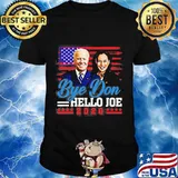 Biden harris bye don hello joe 2020 american flag shirt
