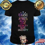 Biden Harris Peace Love Equality Hope Diversity Colors Stars Shirt