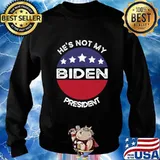 Biden he’s is not my president distressed circle flag s Sweater