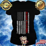 Biden Victory Line Red American Flag Shirt Ladies tee