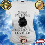 Black cat ne jamais sous estimer une femme qui aime les chats et est nee en fevtiver s Ladies tee