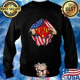 Blood inside superman dad american flag s Sweater