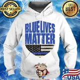 Blue Lives Matter Thin Blue Line Flag Patriotic Police Shirt Hoodie