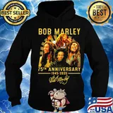 Bob marley 75th anniversary 1945 2020 signature s Hoodie