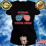 Byedon Yoy're Fired Glass American Flag Shirt Ladies tee