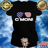 C'mon Joe Biden Vintage Retro Sunglasses Debate American Flag Shirt Ladies tee