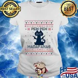 Cat pew pew madafakas ugly christmas s Ladies tee