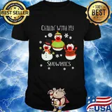 Chillin With My Snowmies Mask 6 Feet Away Crew Christmas Shirt