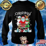 Christmas 2020 santa claus and friends wearing mask s Sweater
