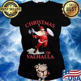 Christmas or valhalla santa claus s Ladies tee
