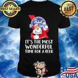 Christmas santa pabst blue ribbon it's the most wonderful time for a beer shirt