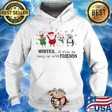 Christmas winter a time to cozy up with friends penguin s Hoodie