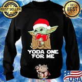 Christmas yoda one for me heart s Sweater