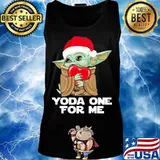 Christmas yoda one for me heart s Tank top