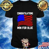 Congratulations win for blue american flag shirt