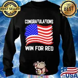 Congratulations win for red american flag 2020 s Sweater