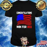 Congratulations win for red american flag shirt