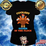 Coolest Gamer In The Flock Turkey Face Mask Shirt Ladies tee