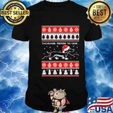 Dachshund Through The Snow Chihuahua Wear Hat Santa Urgly Xmas Shirt