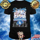 Dodgers 2020 national legue champions los angeles dodgers signatures shirt