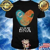 Dolphins Hurricanes It's In My Dna Heart Fingerprints Shirt