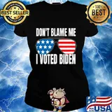 Don't Blame Me I Voted Biden American Flag Sunglasses Presidential Election Shirt Ladies tee