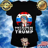 Don't Blame Me I Voted For Trump Ribbon Sunglasses American Flag Election Shirt Ladies tee