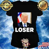 Donald Trump Lost Election American Flag Shirt Ladies tee