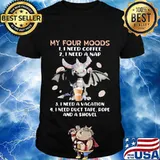 Dragon my four moods i need coffee i need a nap i need a vacation duct tape shirt